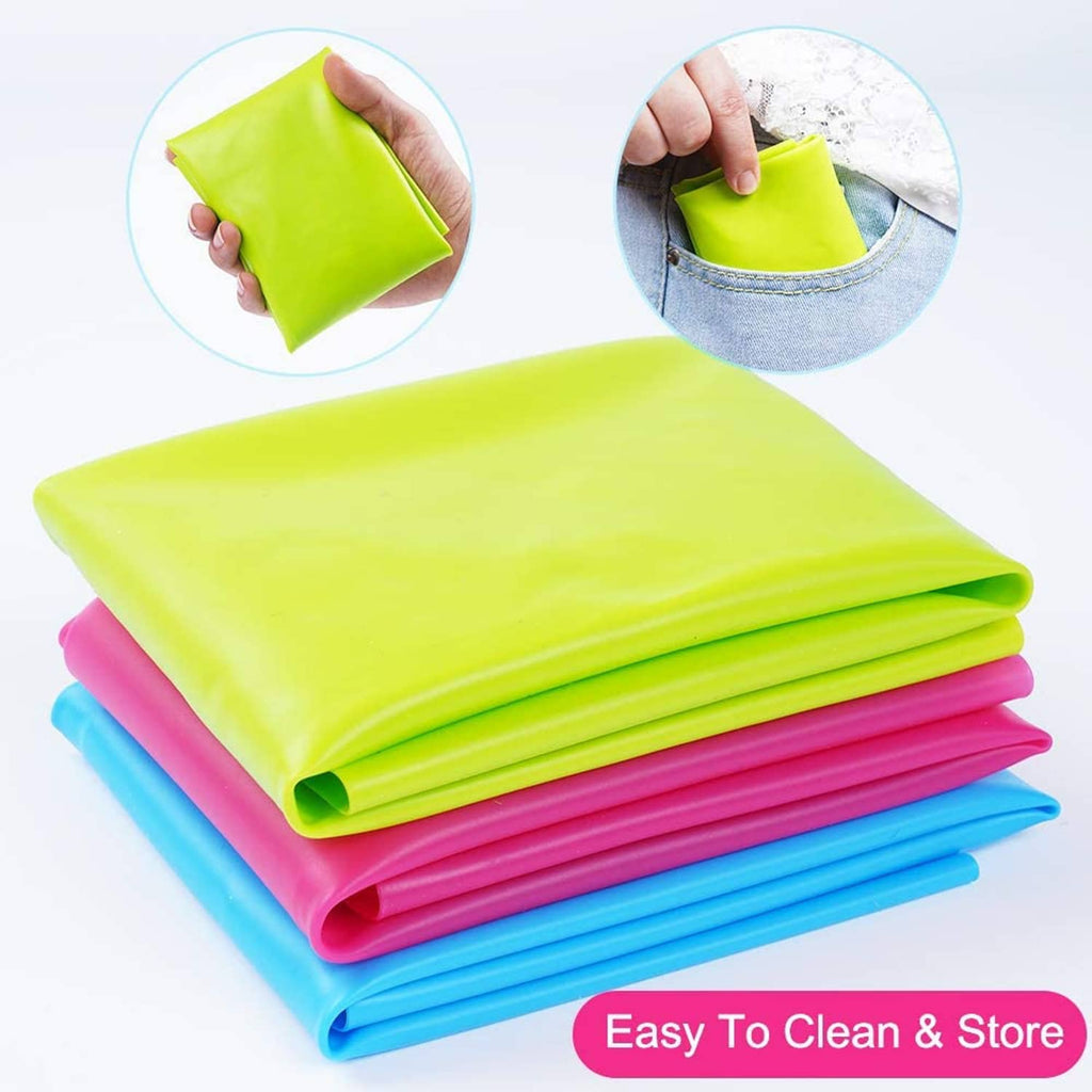 Pack of 3 large silicone craft mats in neon yellow, pink, and blue rolls/sheets