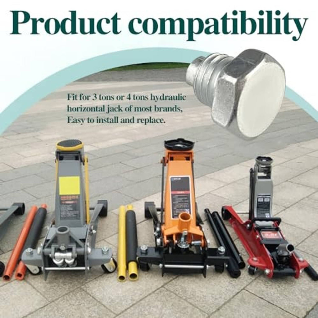 Set of hydraulic floor jacks with silver fixed screw pressure rod tips