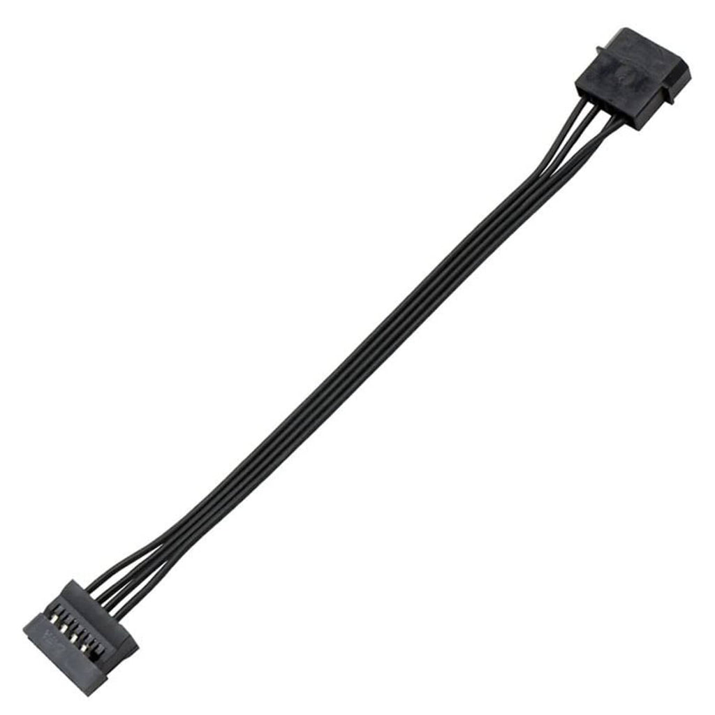 Molex-to-SATA power cable with 4-pin plug and SATA 15-pin connector ends