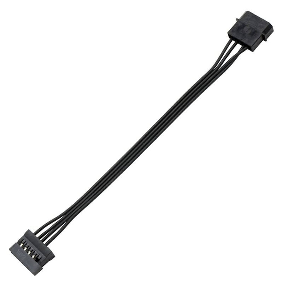 Molex-to-SATA power cable with 4-pin plug and SATA 15-pin connector ends