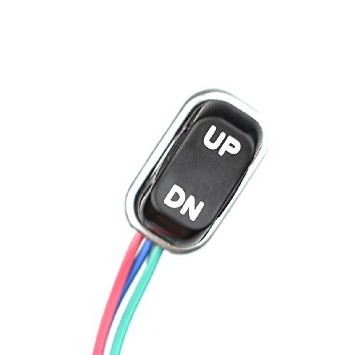 UP/DN trim-tilt switch rocker on black housing with colored wire leads
