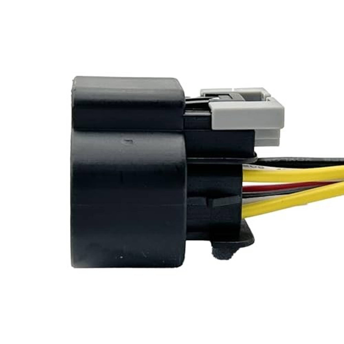 Throttle body connector pigtail harness, gray 8-pin plug with yellow and red wire leads