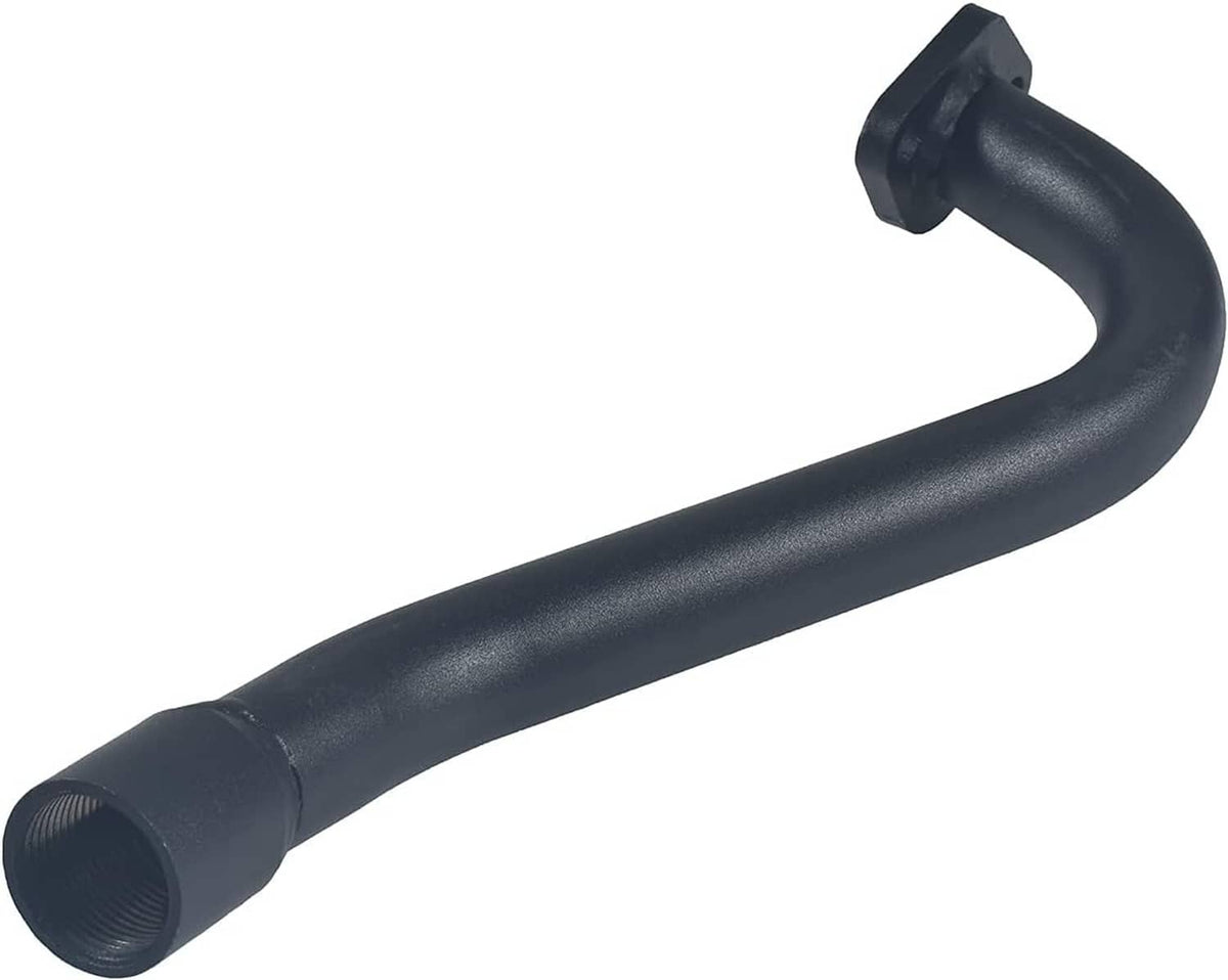 Black exhaust header pipe, flared end with mounting tube