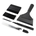 Black vinyl wrap squeegee tool set with felt edge and trimming blades