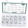 600-piece aluminum oil drain plug crush washer gasket set in clear organizer tray