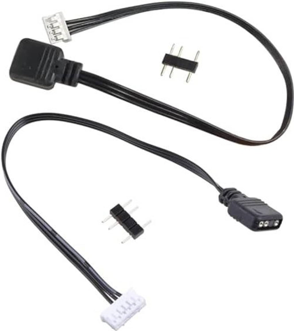 Black fan controller transfer adapter cable with multiple connectors and pin headers