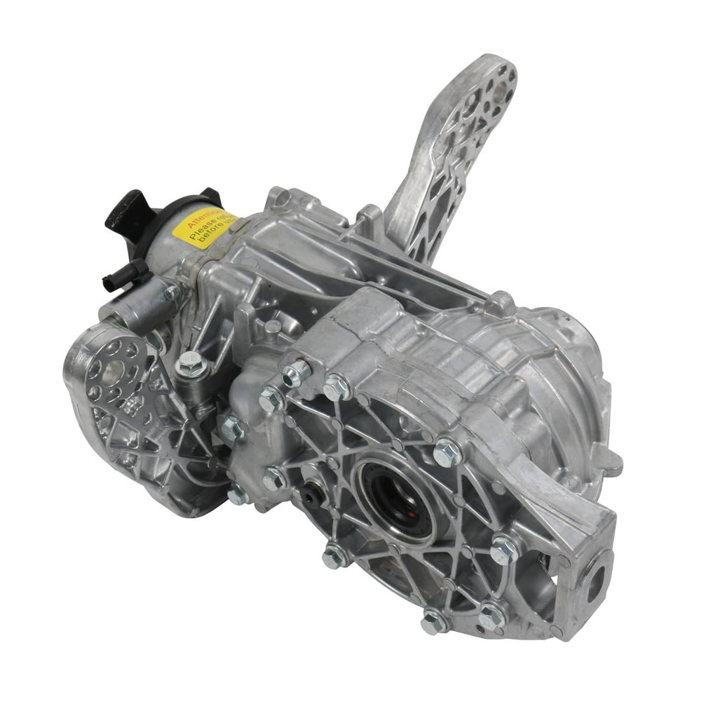 Rear axle differential assembly angled view with silver case and side support arms