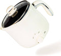 Electric wax melting pot, white with chrome spout and open lid
