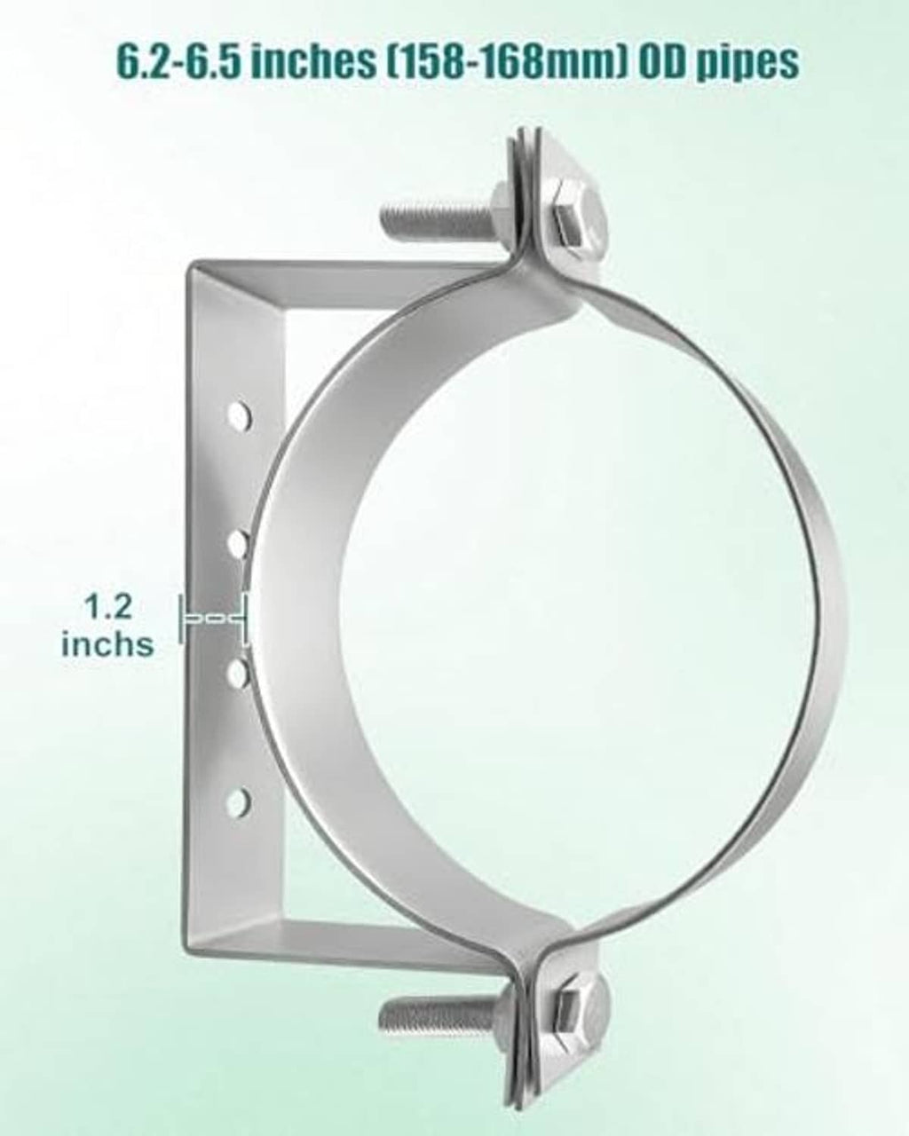 Metal split ring pipe hanger with U-bolts and rectangular mounting bracket