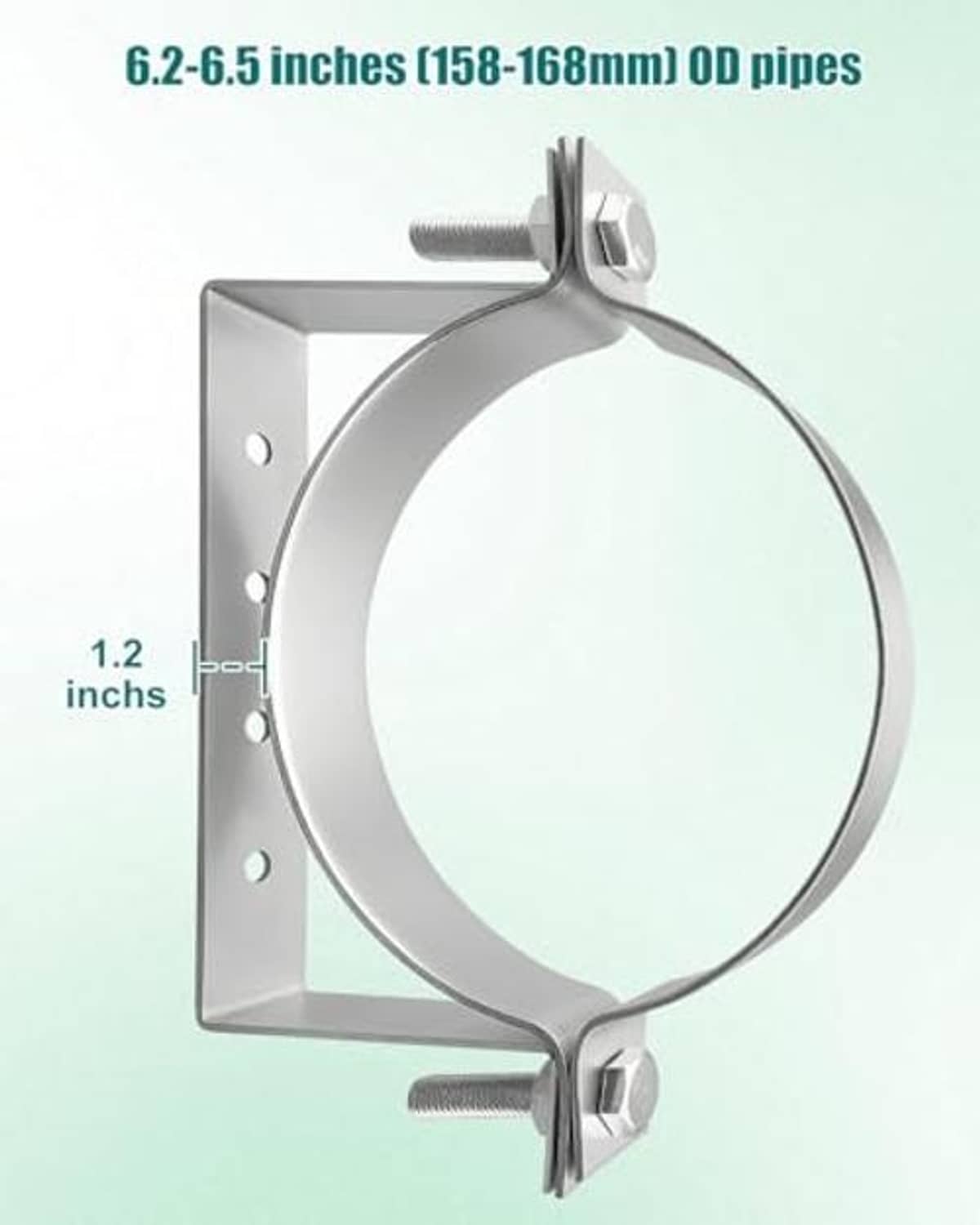 Metal split ring pipe hanger with U-bolts and rectangular mounting bracket