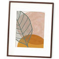 Walnut 16x20 picture frame with rounded corners and matted artwork, front view