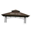 Brown grill gazebo replacement canopy top with metal frame, 5x8 size