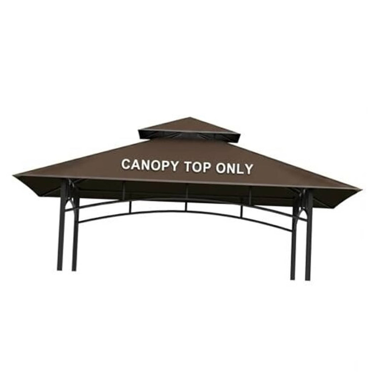 Brown grill gazebo replacement canopy top with metal frame, 5x8 size