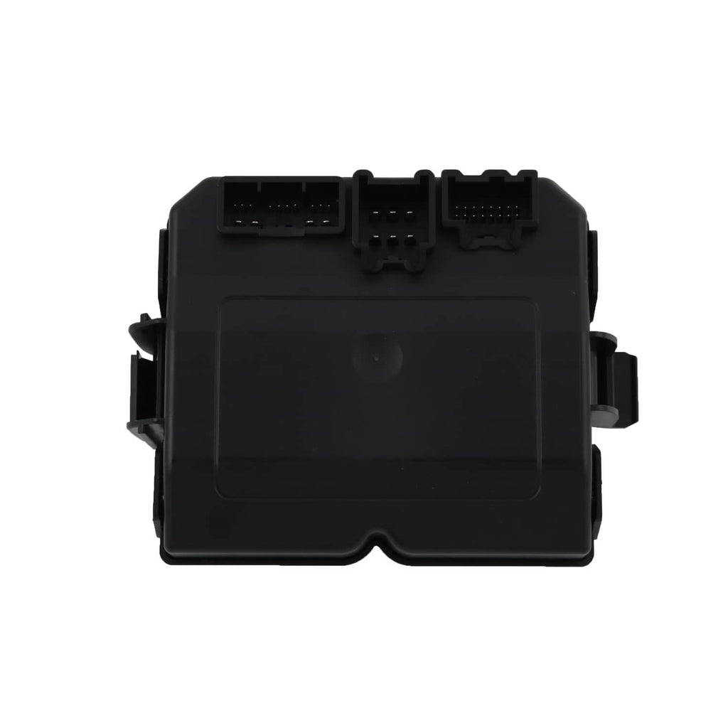 Rear liftgate control module, black plastic front with connector terminals on top