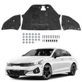 Black engine splash shield set with three panels and mounting hardware for KIA K5