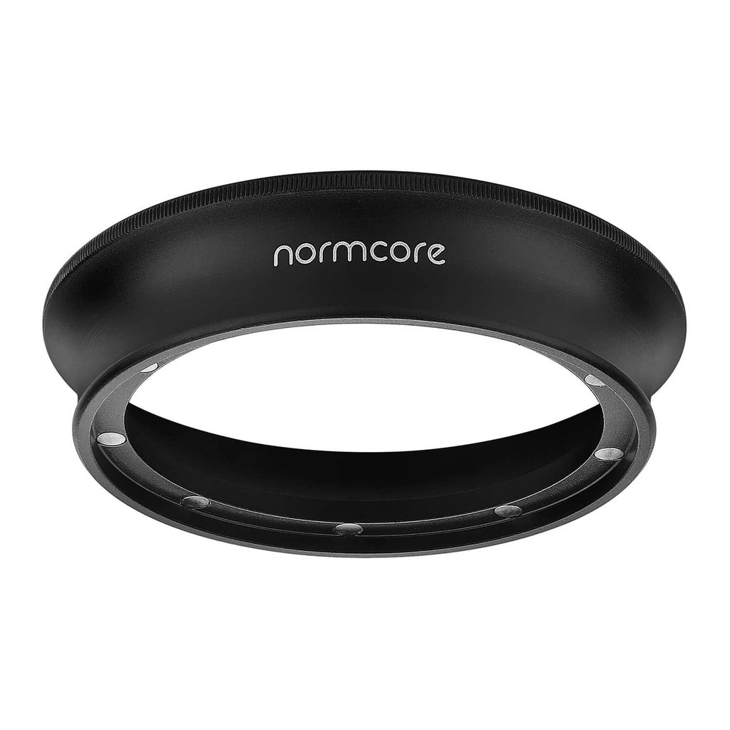 Normcore magnetic dosing funnel ring in black with normcore logo.