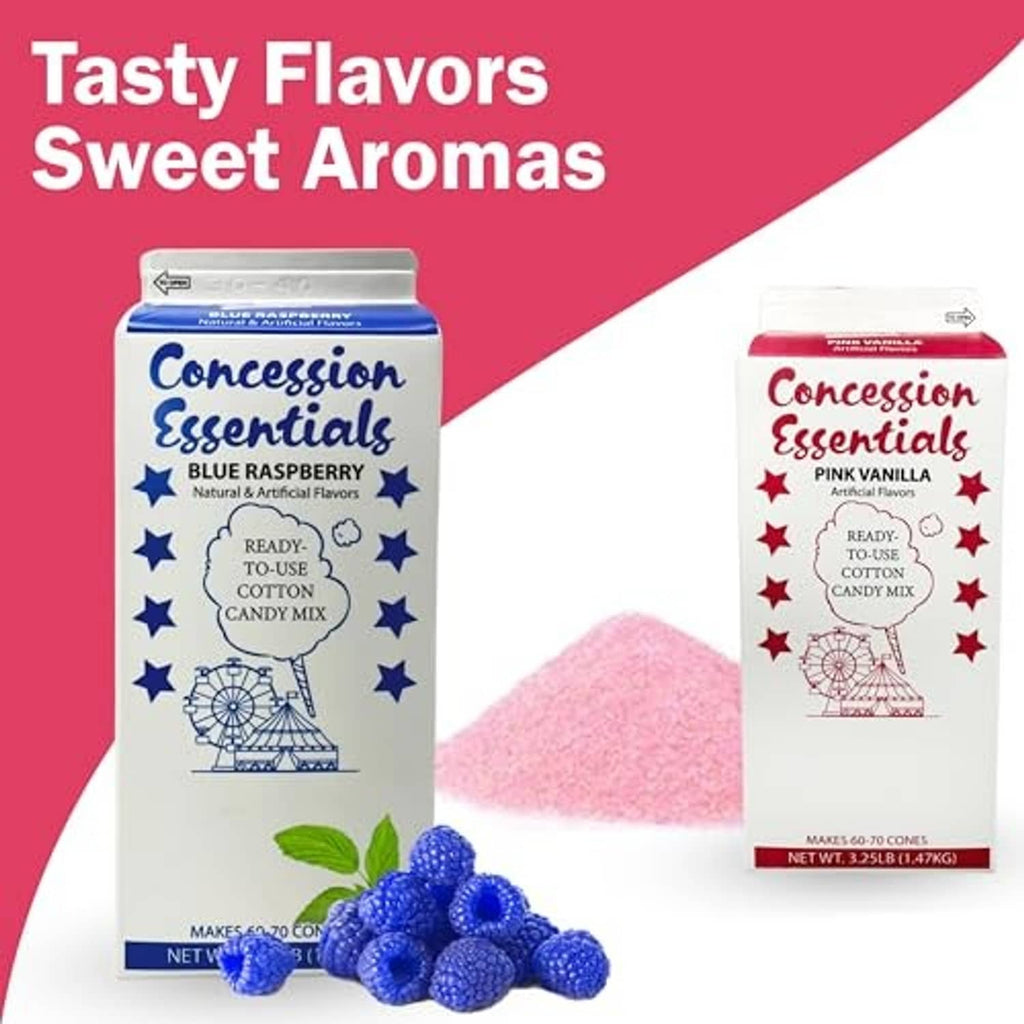 Cotton candy floss sugar mix with pink vanilla and blue raspberry packets