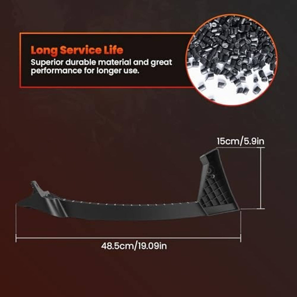 Black plastic front bumper headlight under bracket support with mounting tabs