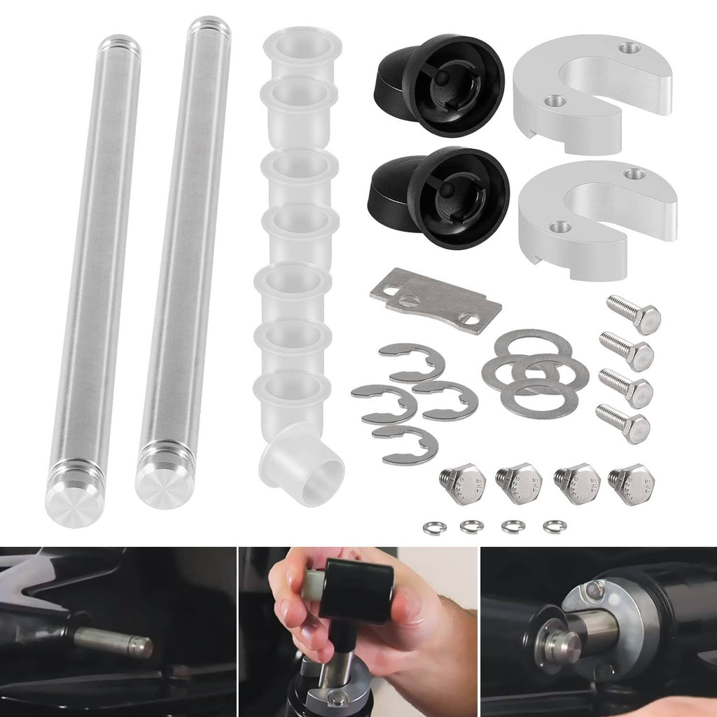 Trim cylinder pin cap bushing hardware kit with clear cylinders, caps, gaskets, and screws