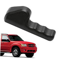 Black seat adjuster handle with textured grip and curved end