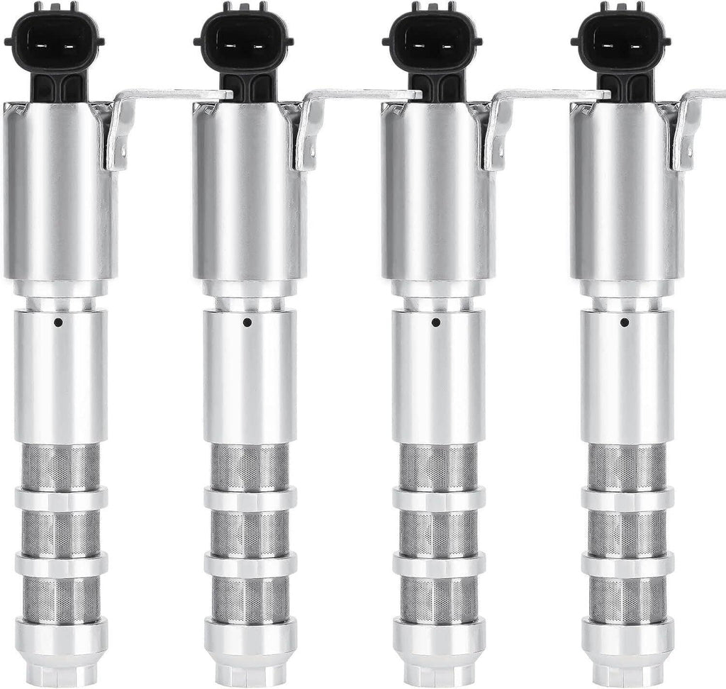 4-piece variable valve timing solenoids with black 2-pin electrical connectors, silver body