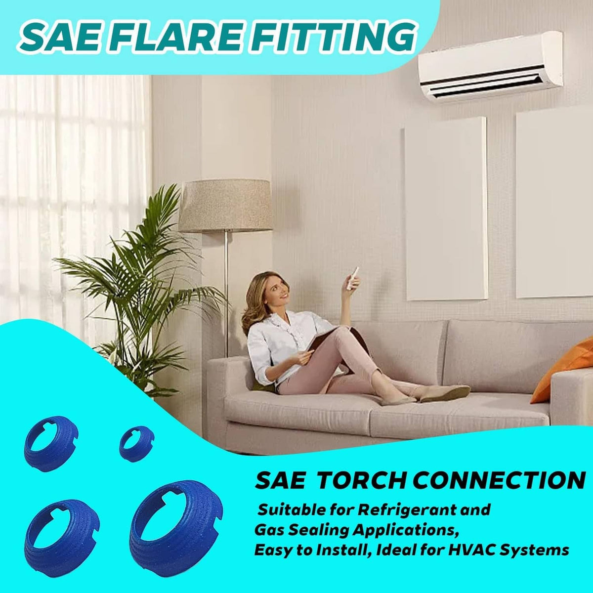 Blue SAE torch connection flare seal rings