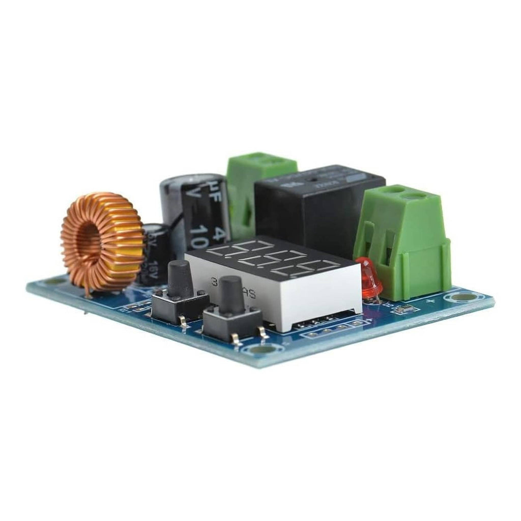 Blue PCB low-voltage disconnect switch module with orange inductor and green terminal blocks