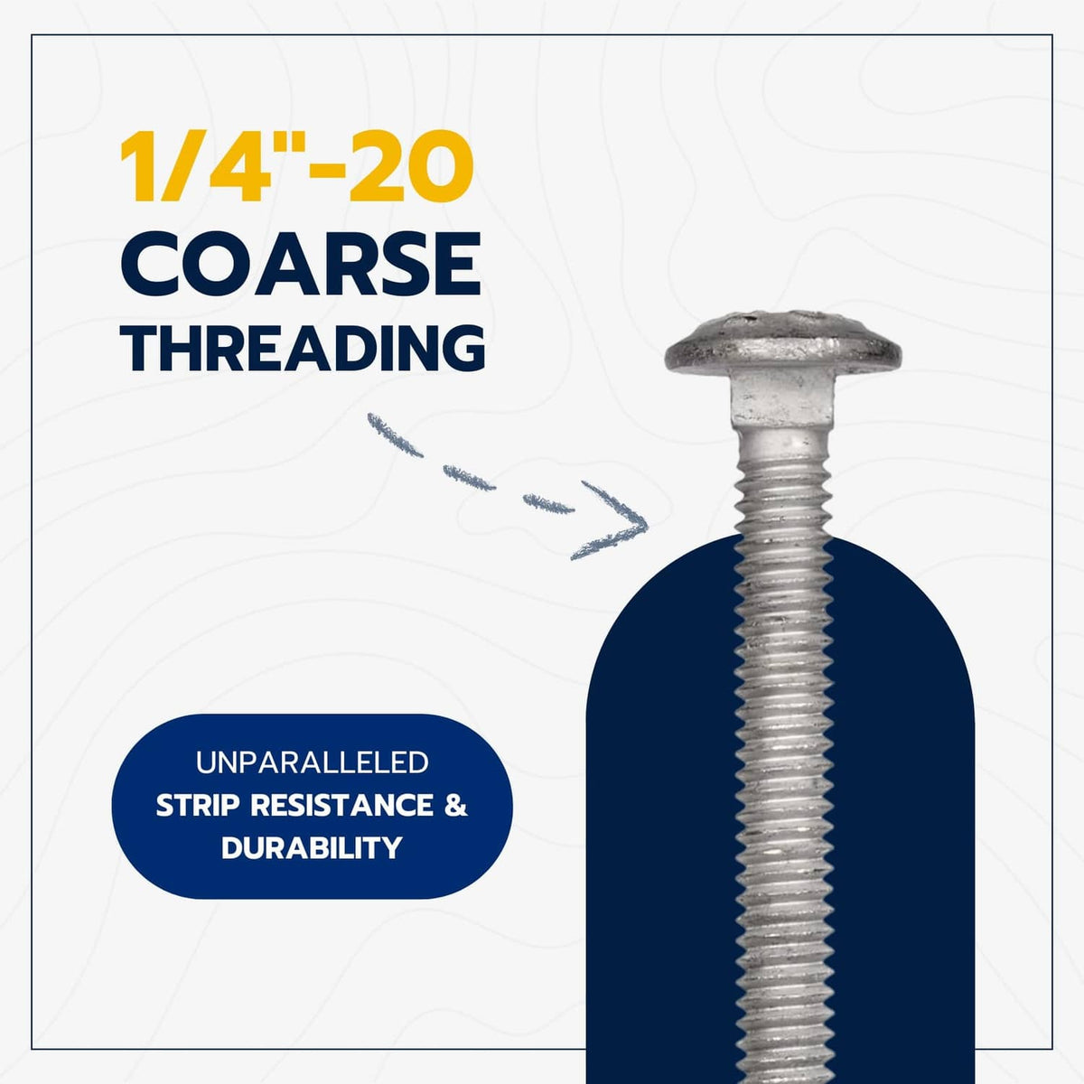Galvanized carriage bolt showing coarse threads and round head in silver-gray finish