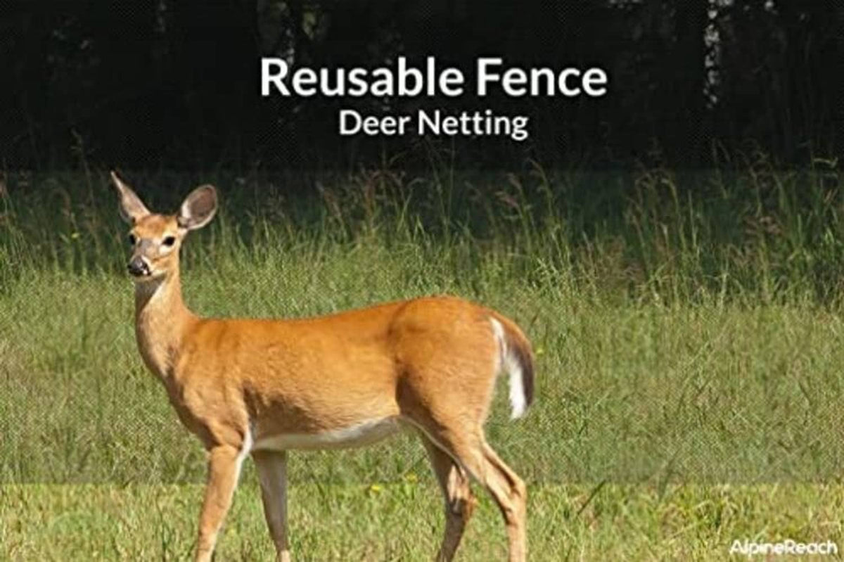 Black deer fence netting with animal-safe mesh for outdoor gardens; AlpineReach