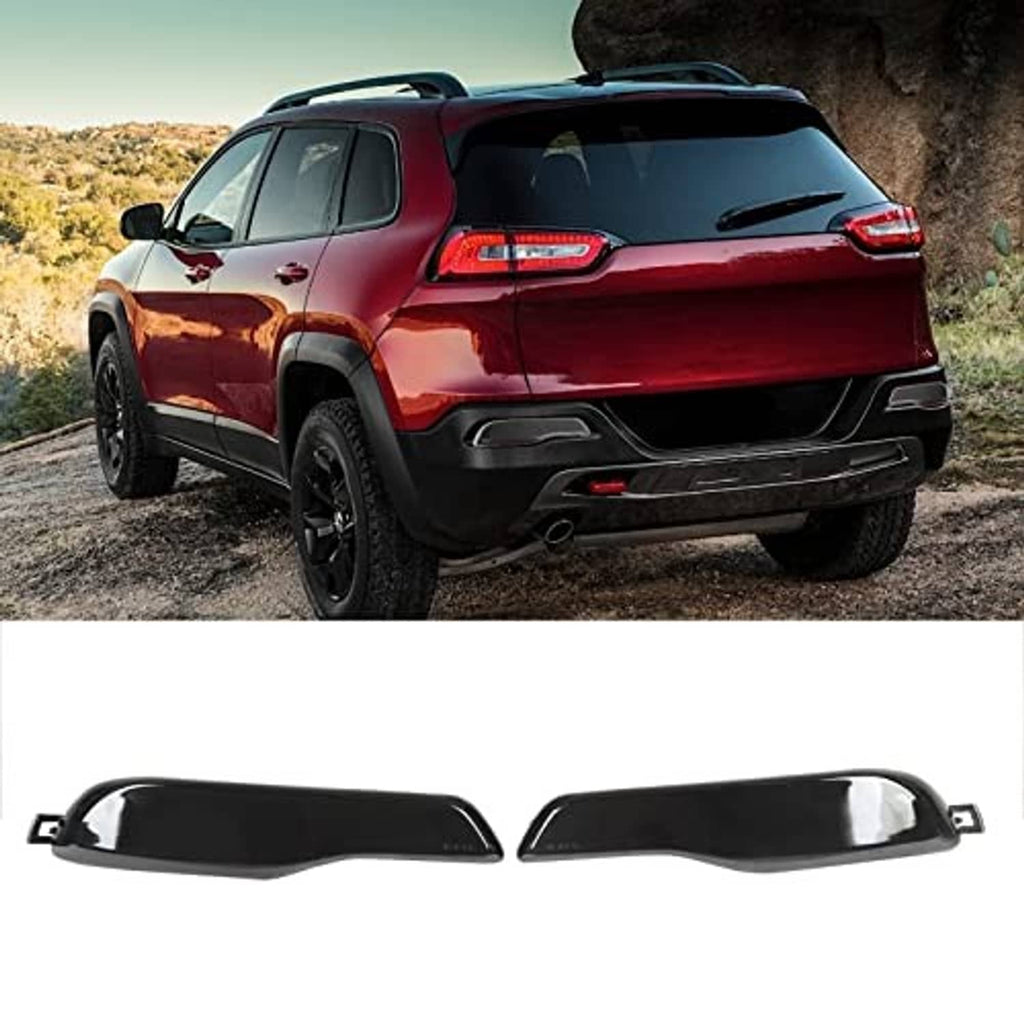 Smoky black rear bumper reflector covers, two-piece set with side tabs