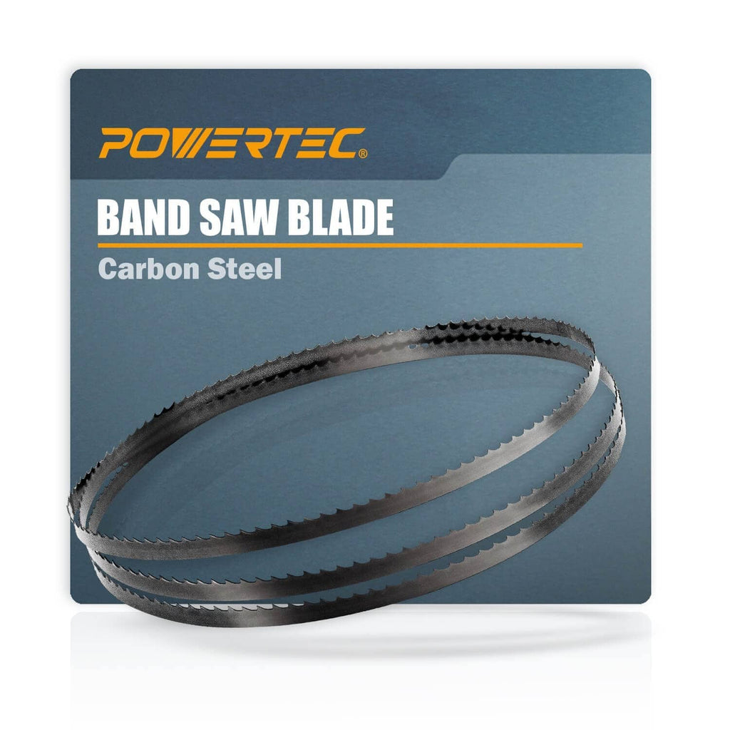POWERTEC band saw blade, carbon steel; coiled silver blade with teeth