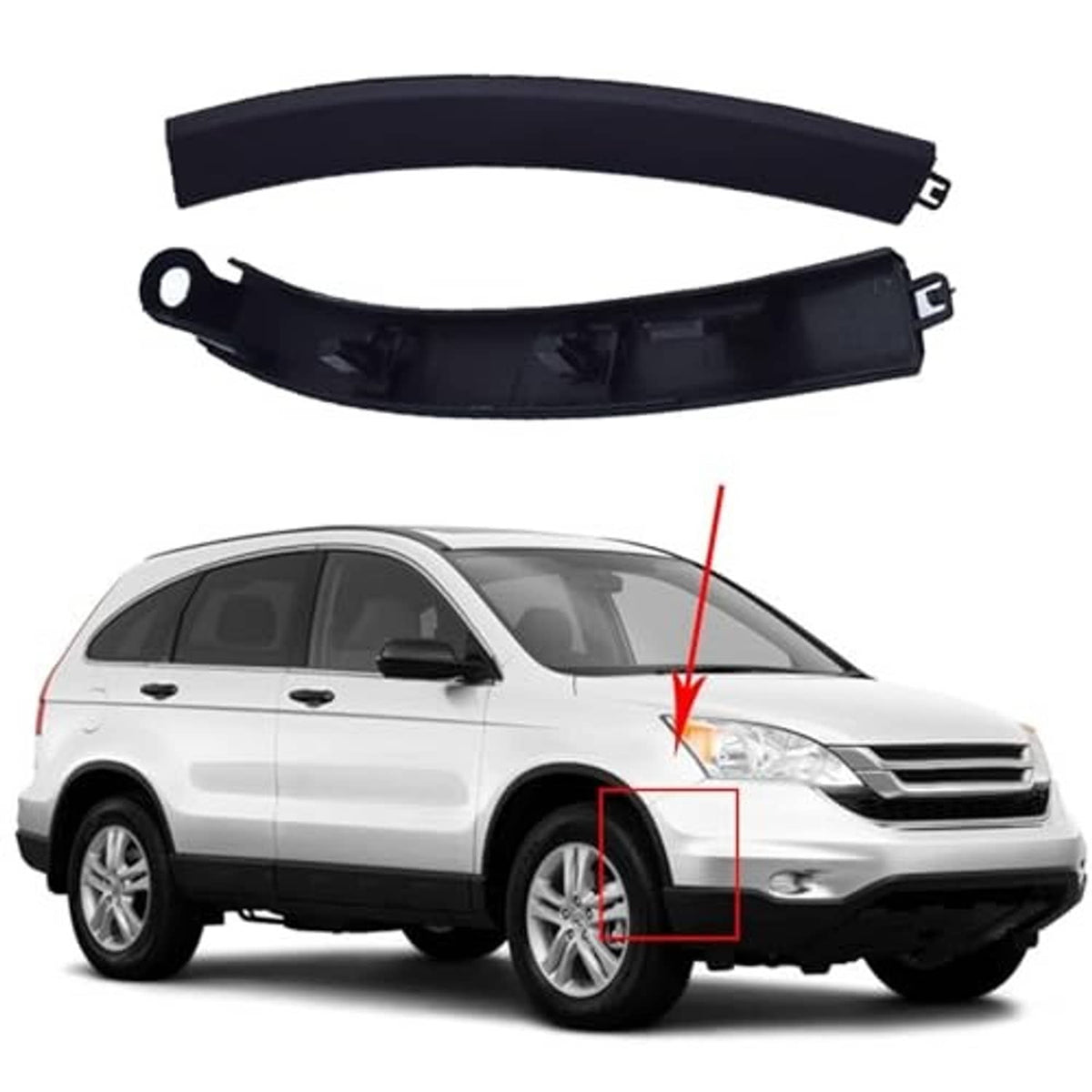 Curved black front bumper filler insert with mounting tabs, replacement lower bumper