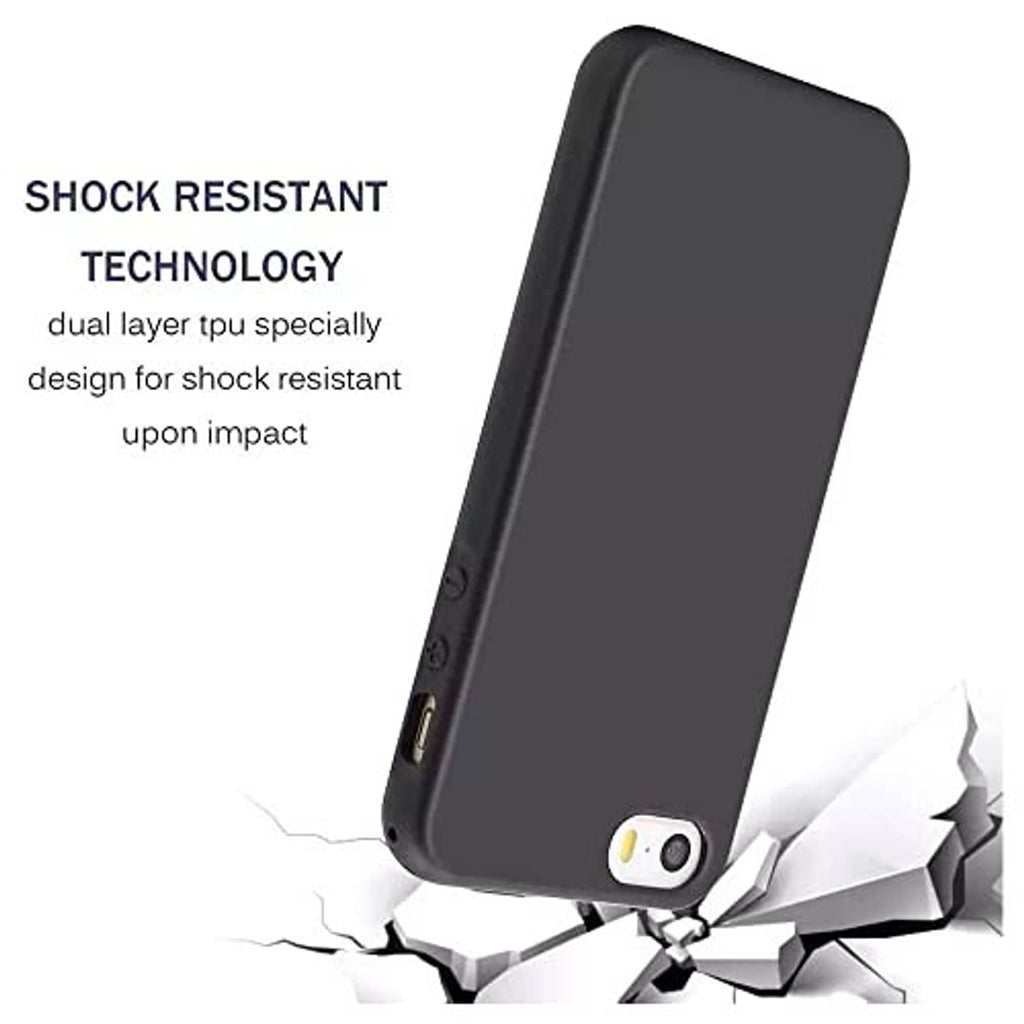 Matte black phone case with side ports and camera cutout, shock-resistant design