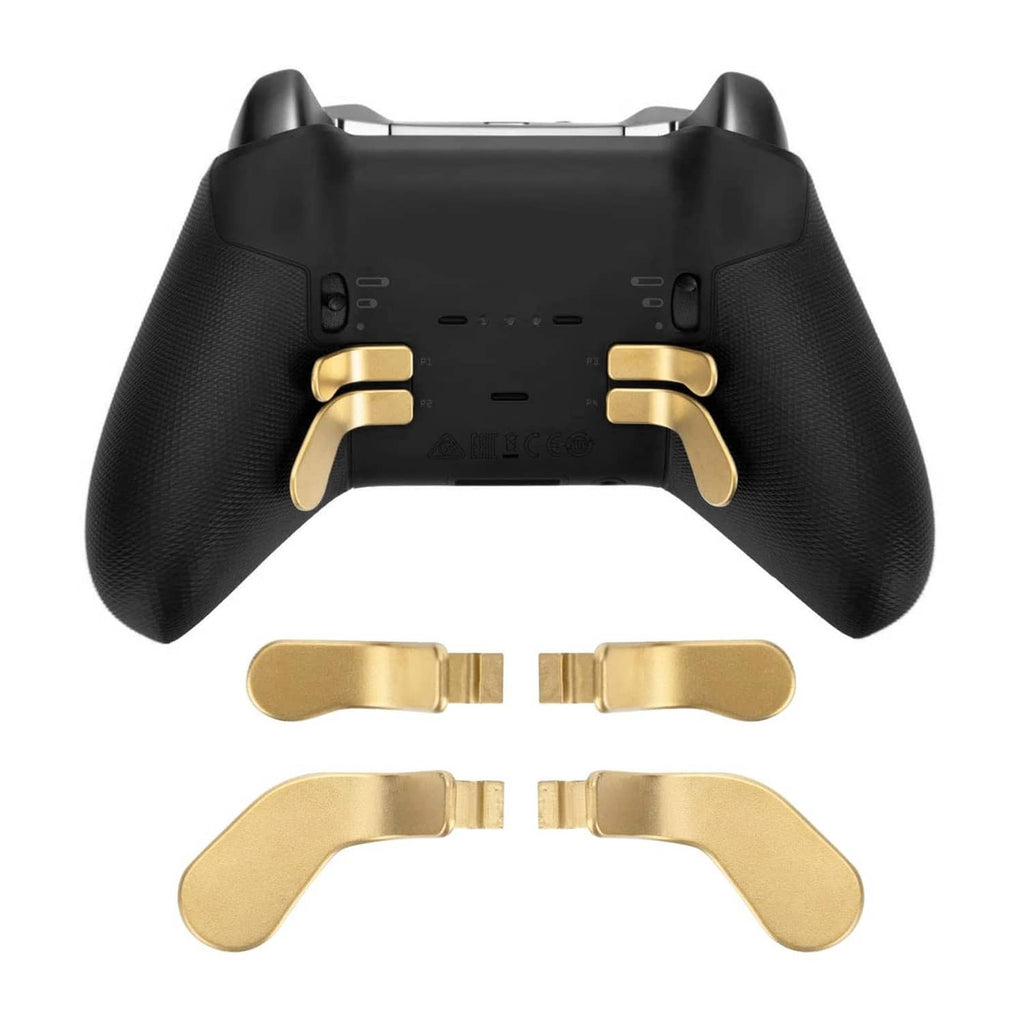 Controller control paddles set in black with gold trigger grips for Elite Series 2