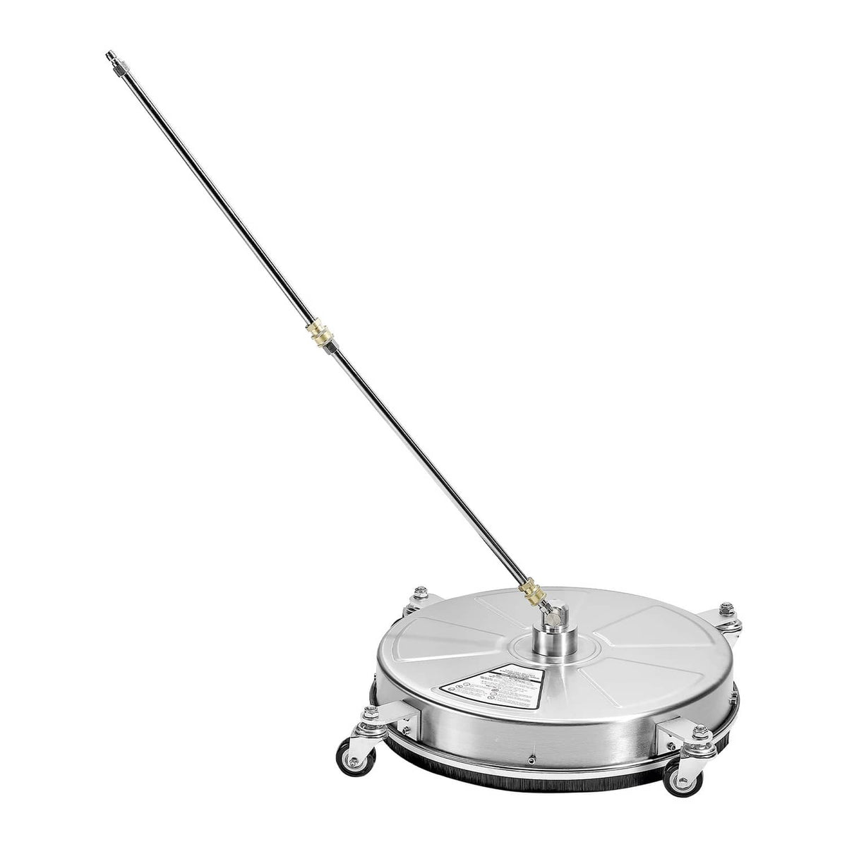 18-inch pressure washer surface cleaner with four wheels and long spray wand