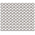 Metal D-ring buckle for webbing, dark bronze tone, non-welded set of rings