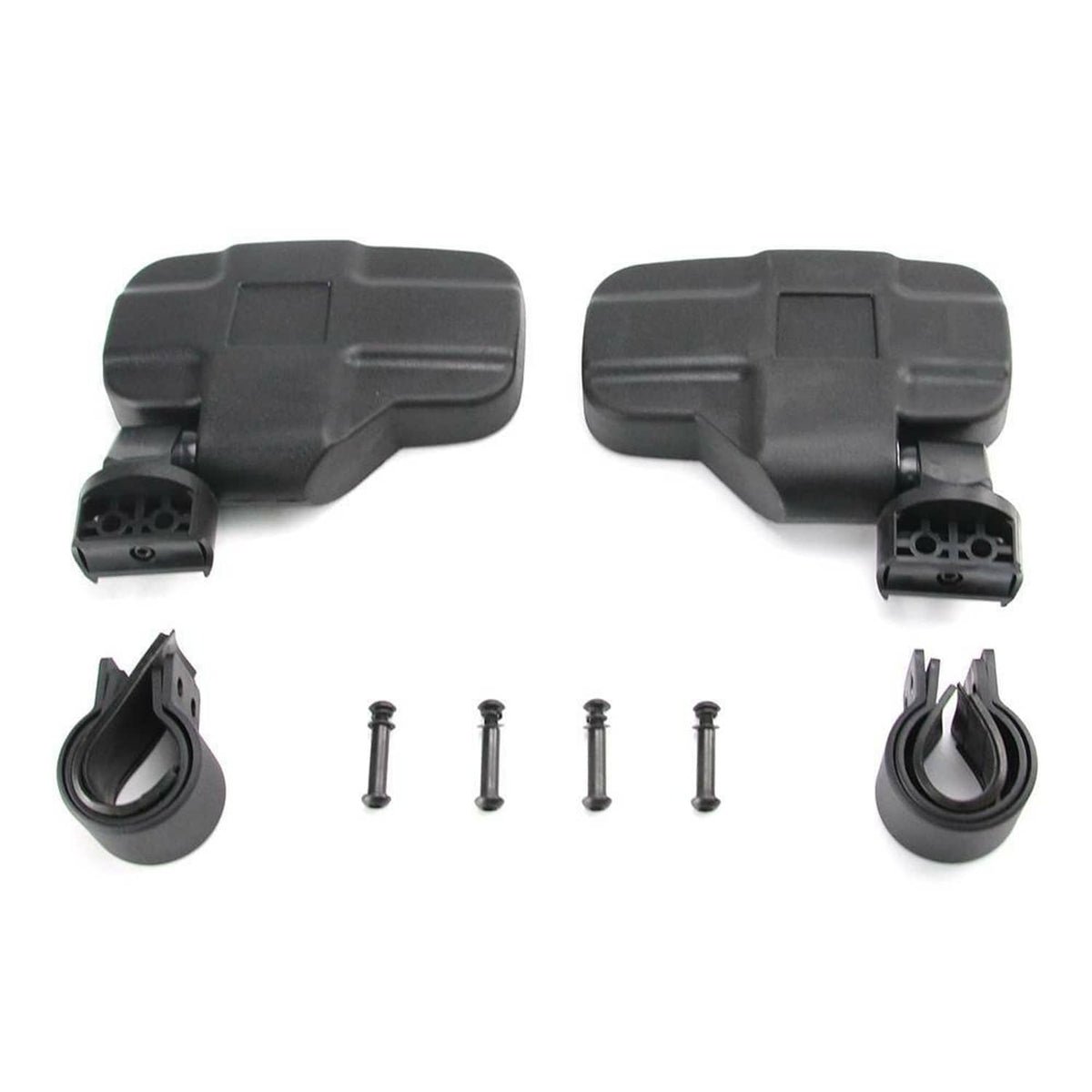 UTV side mirror mounting housings set with screws and U-shaped clips