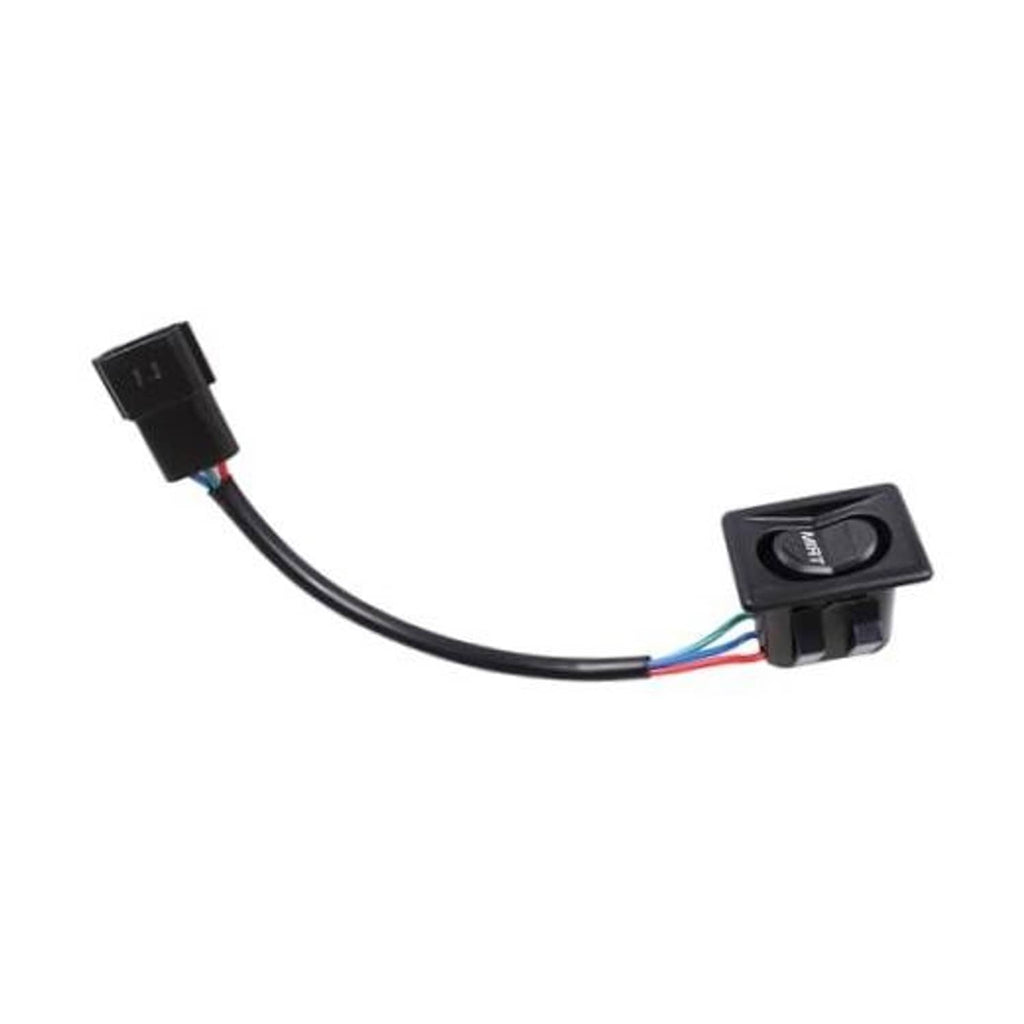 Black wiring harness with two plastic connectors and multicolor wire leads