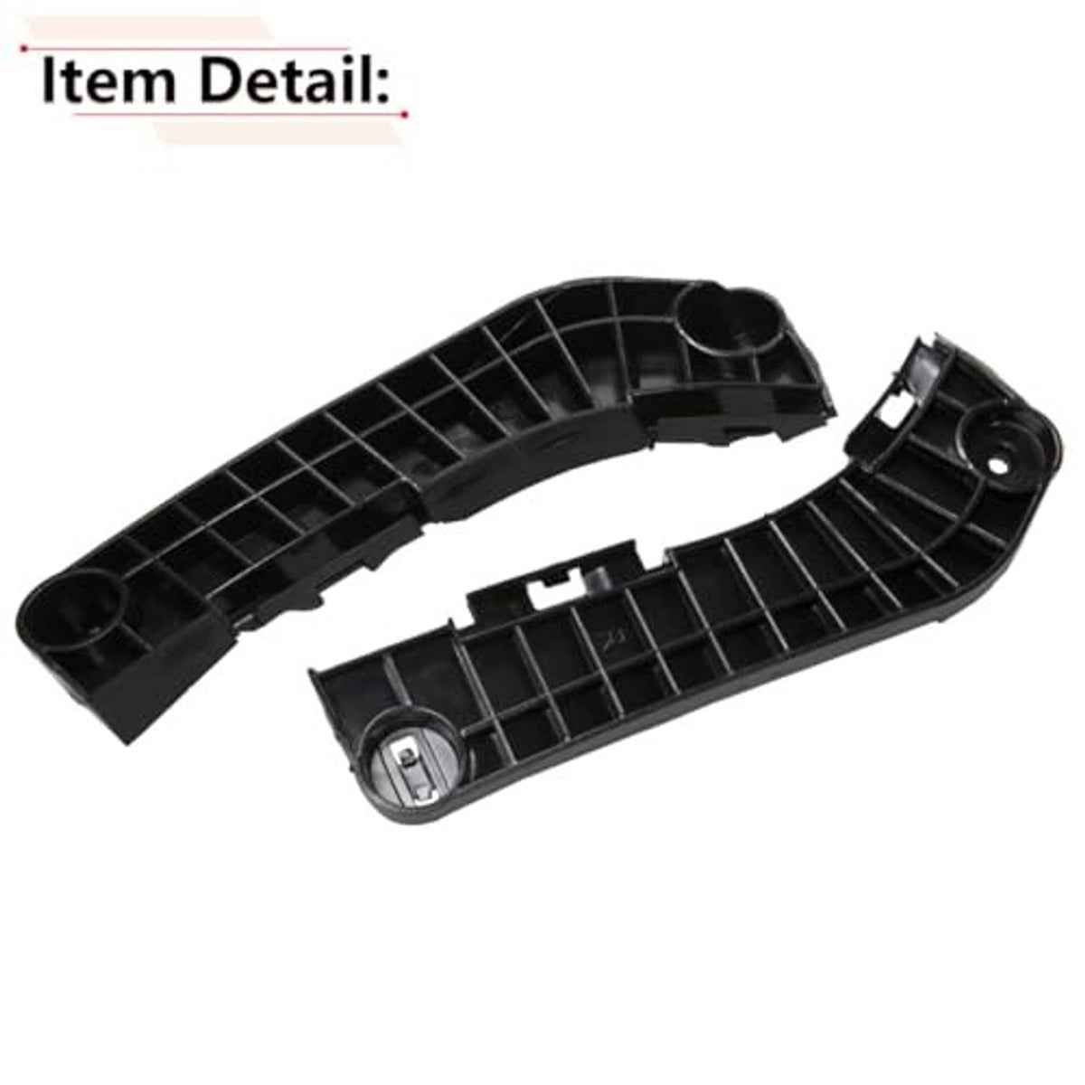 Black front bumper bracket pair with grille-style grid and round mounting holes
