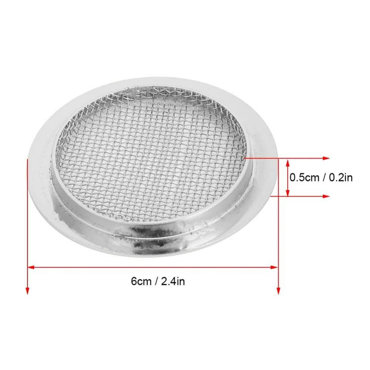 Round resonator screen insert, about 6 cm diameter, fine metal mesh