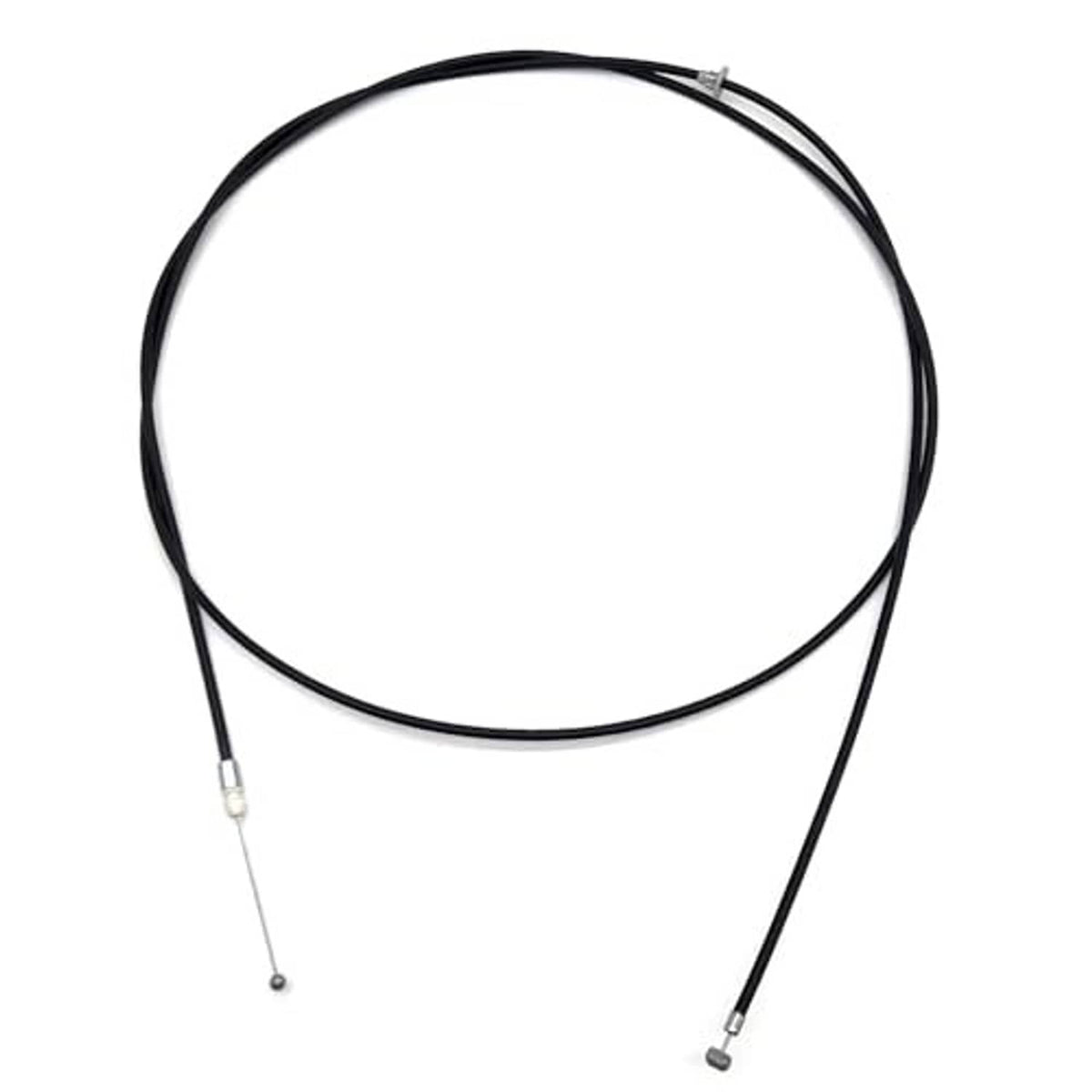 Black hood release cable with long looped section and two terminal fittings