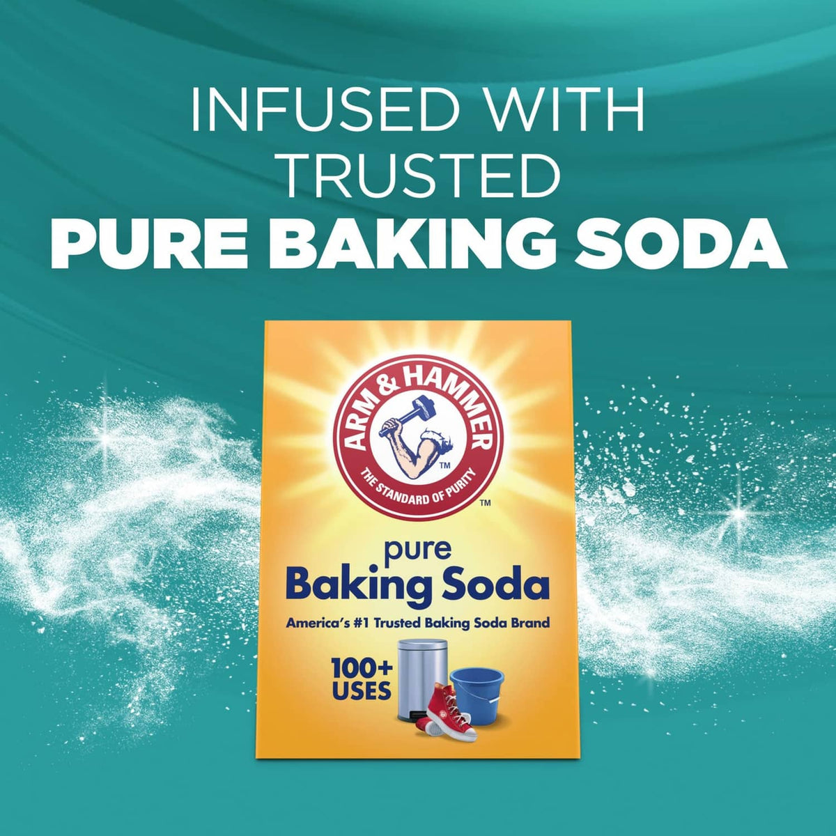 Pure baking soda box label for laundry cleaning booster