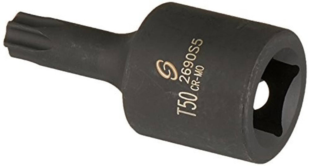 Black T50 internal star impact socket, 1/2-inch drive, Sunex 2690S5 model