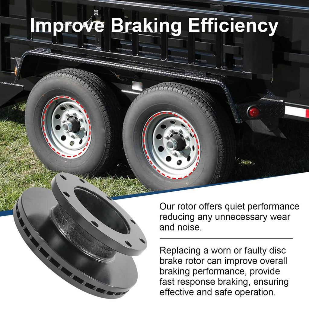 Vented brake rotor with black finish, drilled bolt pattern, and slotted outer vents