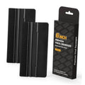 Set of black 6-inch felt vinyl squeegees with stitched edge and slim handles