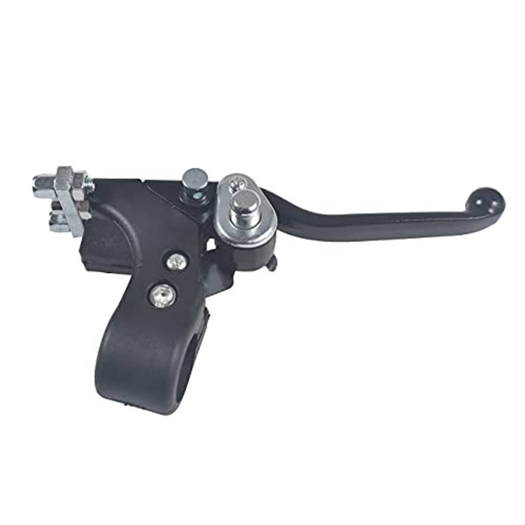 Black brake lever handle set with silver lever pivot and bolts, mini dirt bike