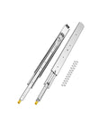 Heavy-duty drawer slide rails, pair of silver steel tracks with ball bearing rollers