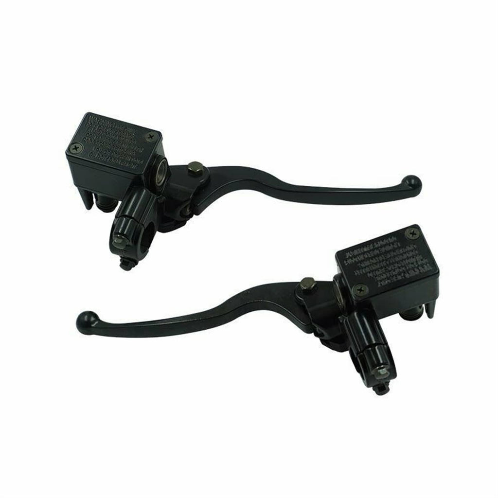 Front brake master cylinder lever, black, with mounting bracket for scooters and moped motorcycles