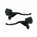 Front brake master cylinder lever, black, with mounting bracket for scooters and moped motorcycles
