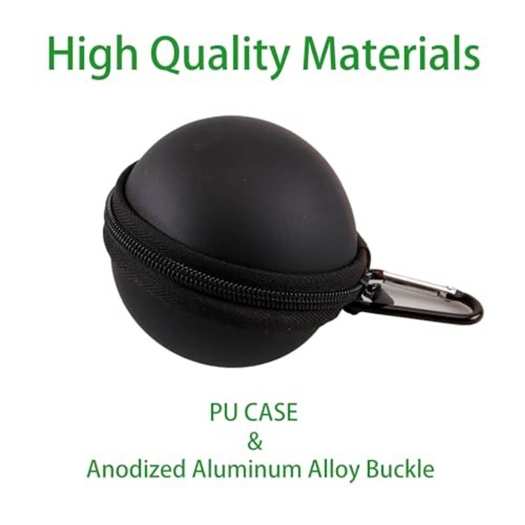 Black PU billiard ball case with metal buckle and zip closure